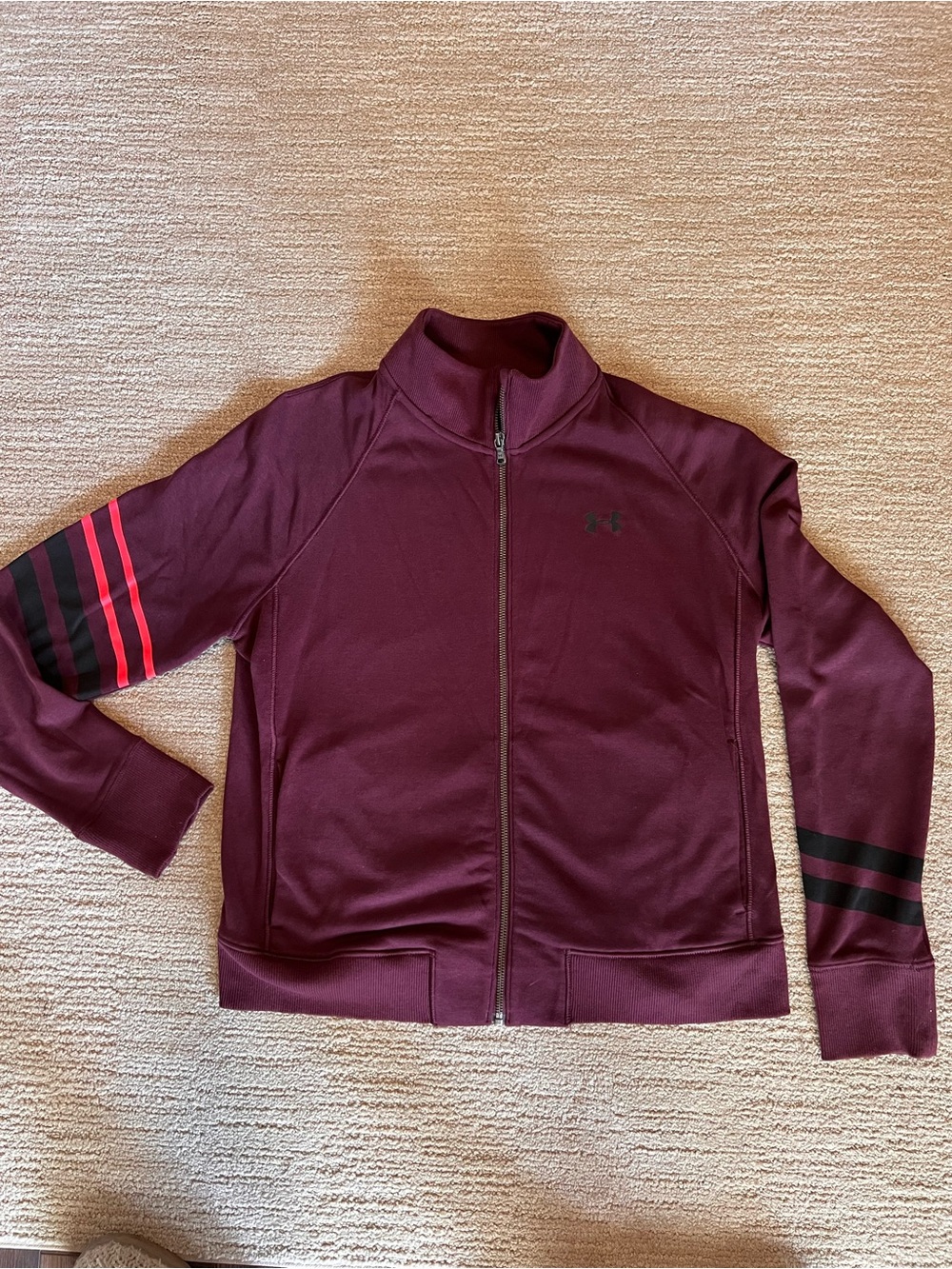 Under Armour Burgundy Full-Zip Athletic Jacket